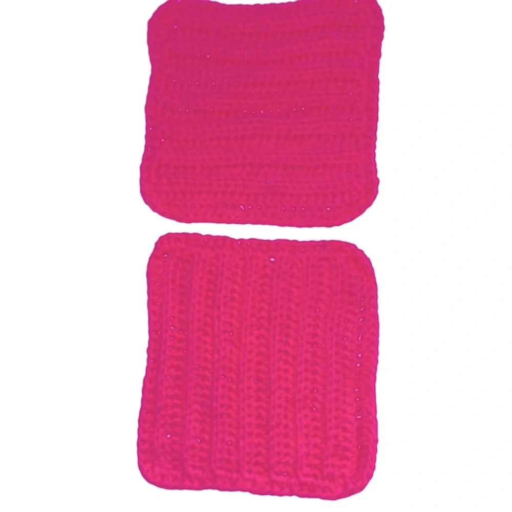 Hand Crafted Colorful Pink 100% Cotton All Purpose Crochet Dish or Wash Cloths